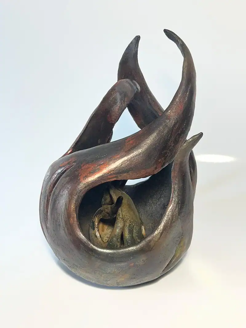 Sans titre, sculpture en céramique (grès) de Christel Art