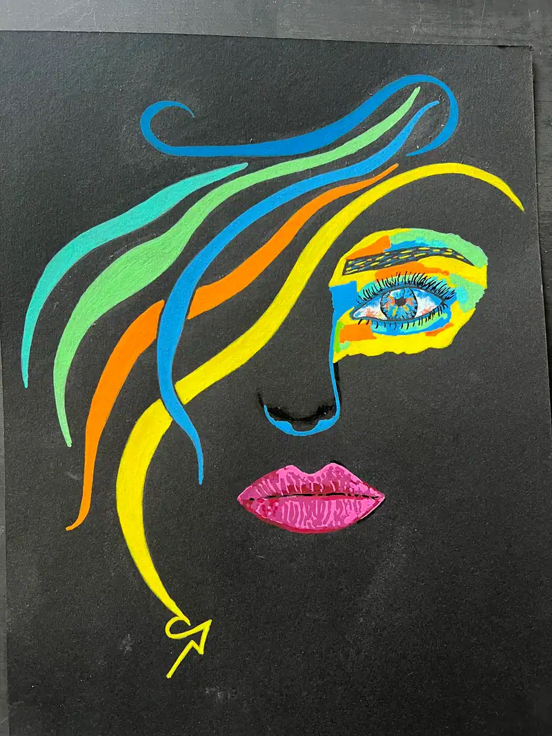 Sans titre, tableau acrylique coloré de Christel Art